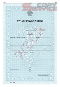 MEiN-I/3/1 - formularz świadectwa szkolnego dla uczniów klas IV–VII szkoły podstawowe