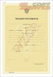 MEiN-I/23/2 - formularz świadectwa promocyjnego szkolnego dla uczniów branżowej szkoły I stopnia MEiN-I/23/2 - formularz świadectwa promocyjnego szkolnego dla uczniów branżowej szkoły I stopnia