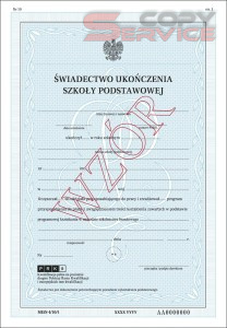 MEiN-I/10/1 - formularz świadectwa szkolnego dla uczniów oddziałów przysposabiających do pracy