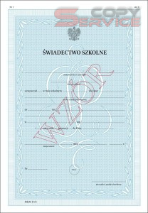 MEiN-I/1/1 - formularz świadectwa szkolnego dla uczniów klas I–III szkoły podstawowej dla dzieci i młodzieży
