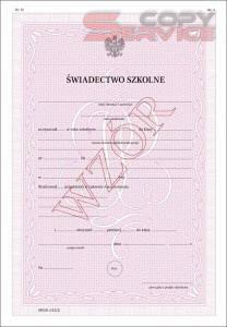 MEiN-I/13/2- formularz świadectwa szkolnego dla uczniów liceum ogólnokształcącego